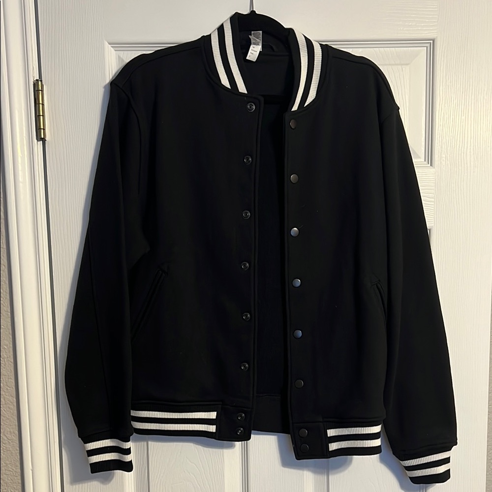 American Apparel (Unisex Small) Black Varsity Jacket